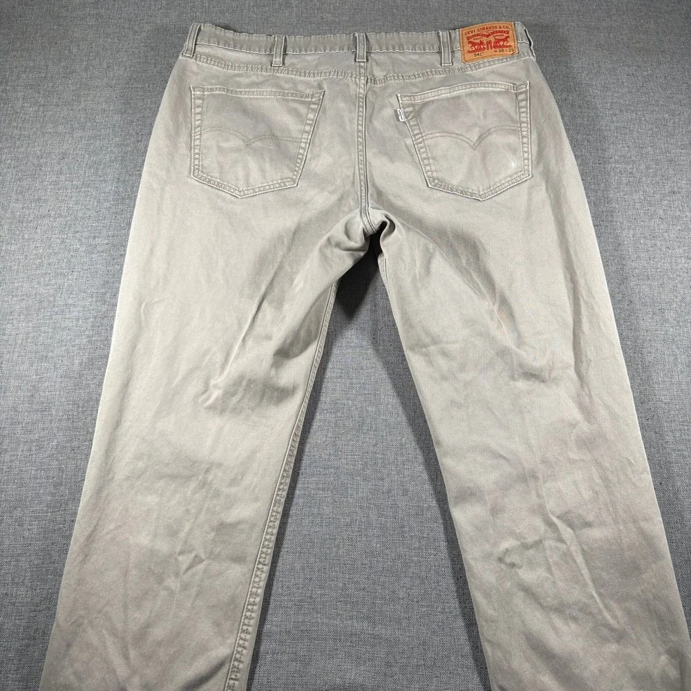 Levi's 541 Athletic Taper Pants Mens 38x29 (Fits‎ 38x27) Tan Khaki Stretch Chino